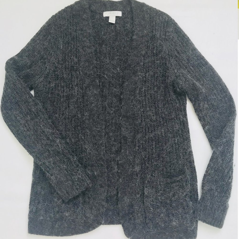Forever 21 gray alpaca-wool blend cardigan size S